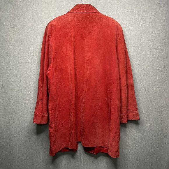 Evan Davies II Red Silky Pig Suede Blazer Jacket For Women 42/22W - Picture 10 of 15
